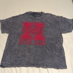 ivory ella black and white printed logo tee